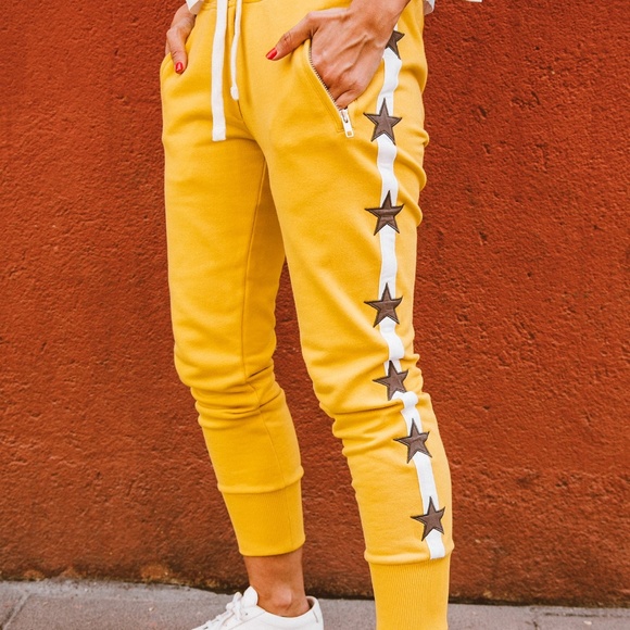 yellow star sweatpants